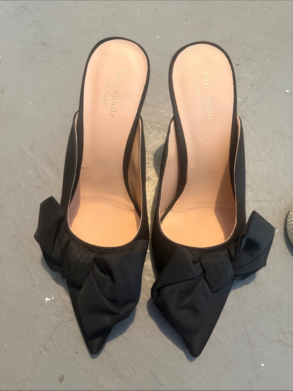 kate spade Black Bow Pointed-Toe Slip-On Mules - Picture 1 of 12